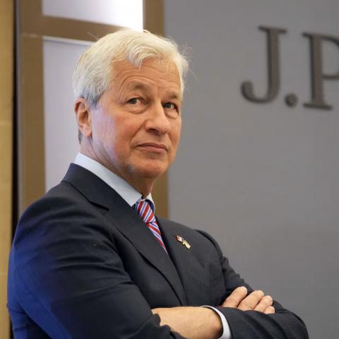 A pensive Jamie Diamond, the CEO of America's largest commercial bank