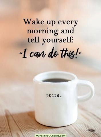 "I can do this" quote near a coffee cup