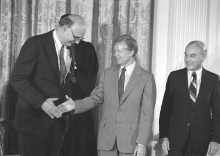 Paul Volker and Jimmy Carter at the White House