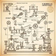 Rube Goldberg machine drawing