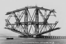 The construction of the Fifth of Forth bridge north of Edinburgh