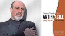 Author Nassim Nicholas Taleb and cover of book Antifragile